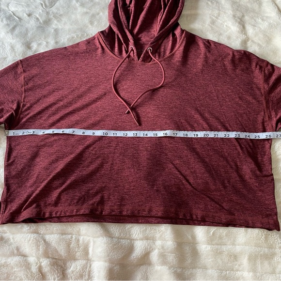 Athleta Uptempo Hoodie Womens Burgundy Long Sleeve Cropped 530134 Sz Medium - Picture 6 of 11
